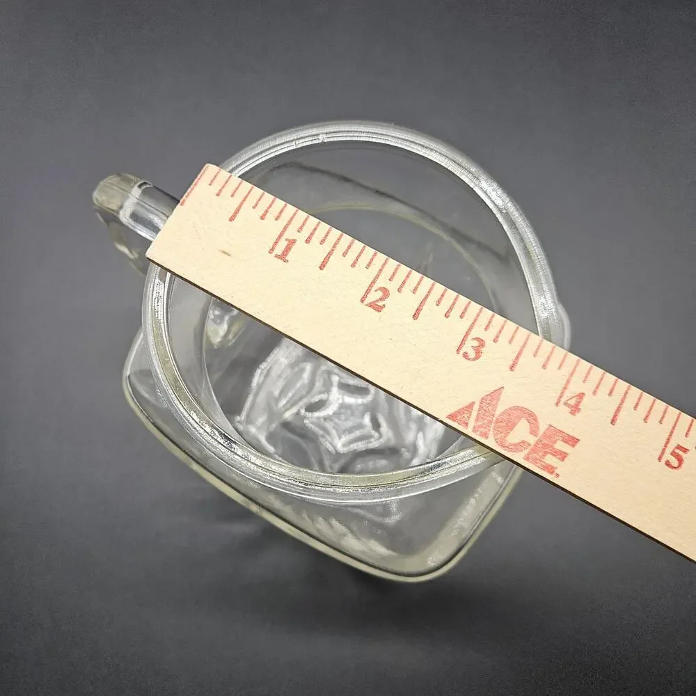Vintage 1950’s Federal Clear Glass Juice Square Pitcher With Star On Bottom